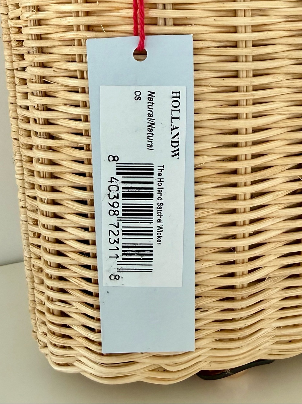Frances Valentine Holland Satchel Natural Wicker Vachetta Leather NWT - Picture 2 of 10